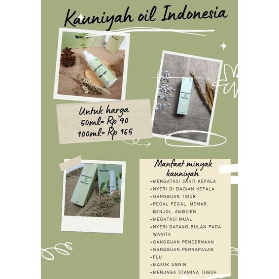 KAUNIYAH OIL ORIGINAL 50ml+biaya admin