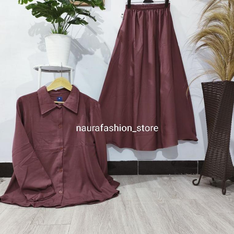 Naura Set/Stelan Rok bahan syakilah/ One Set Rok - EG.11Au22ᴾ