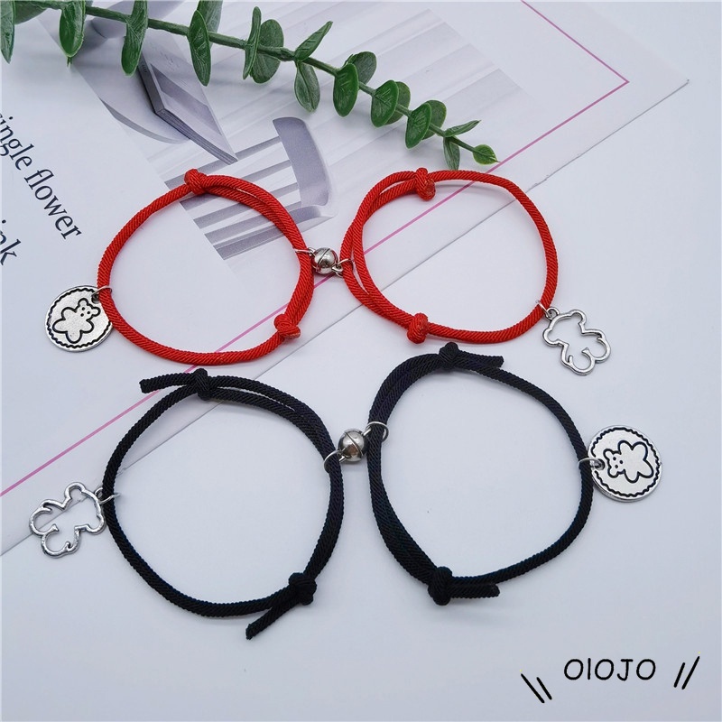 2pcs Gelang Magnet Liontin Beruang Gaya Korea Untuk Pasangan - ol