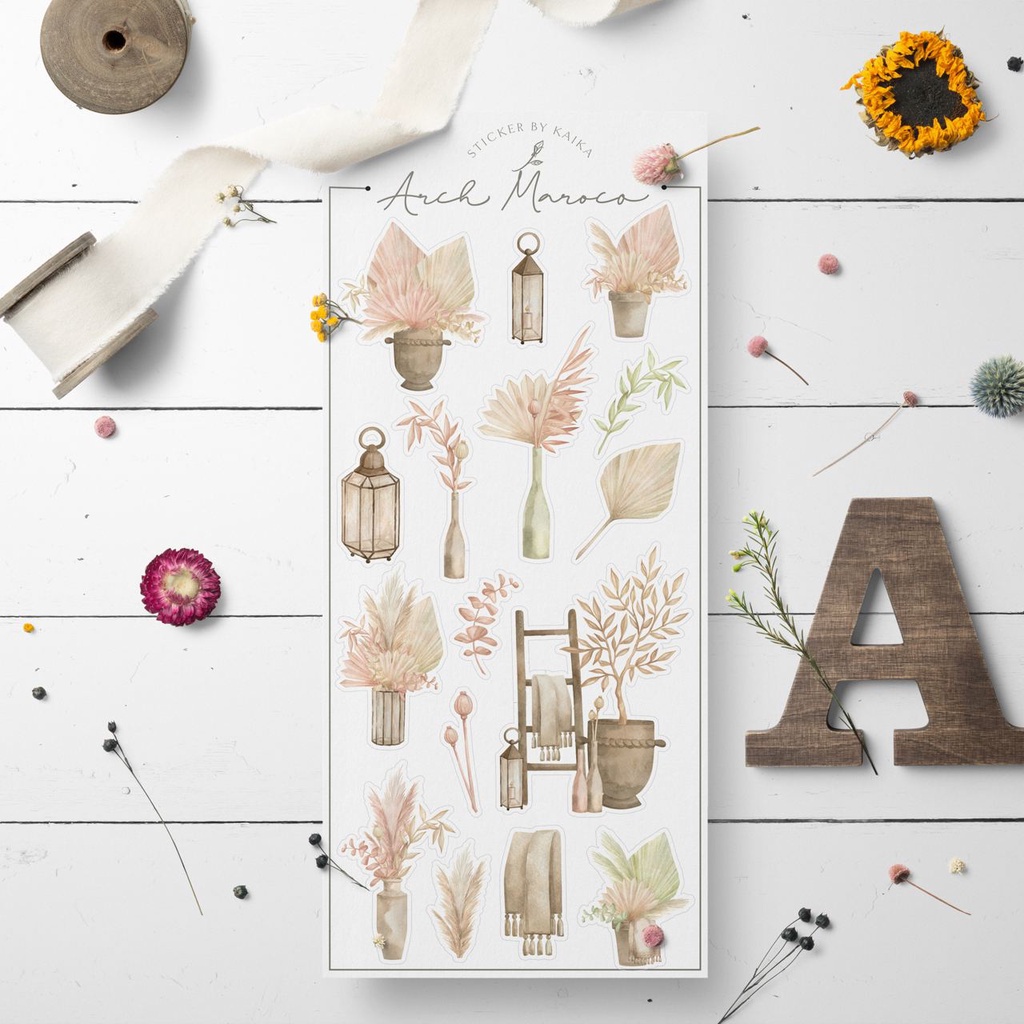 

Arch Maroco - Sticker Sheet Set Lucu untuk Bullet Journal Diary Scrapbook