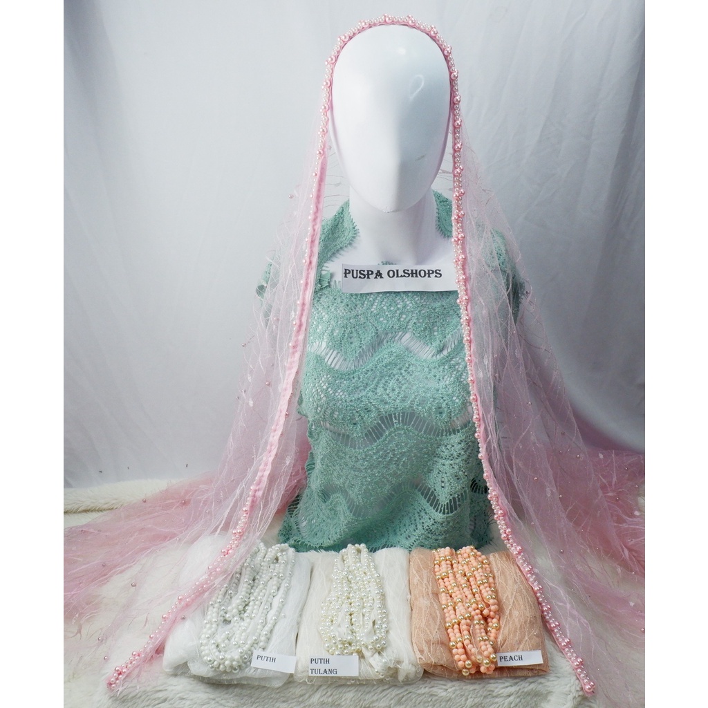 VEIL  MUTIARA SLAYER  PENGANTIN MOTIF ALL VARIAN COLOUR-4