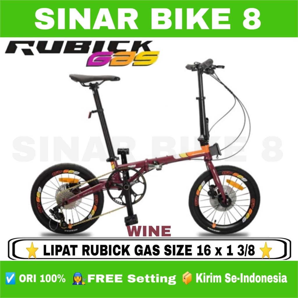 Sepeda Lipat RUBICK GAS 16 Inch Charomoly 10 Speed Rem Hidrolik