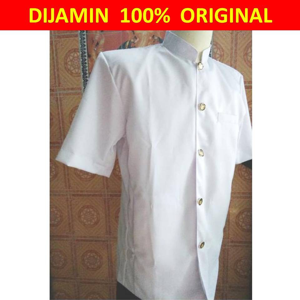 EgarBali kemeja safari bali putih lengan pendek