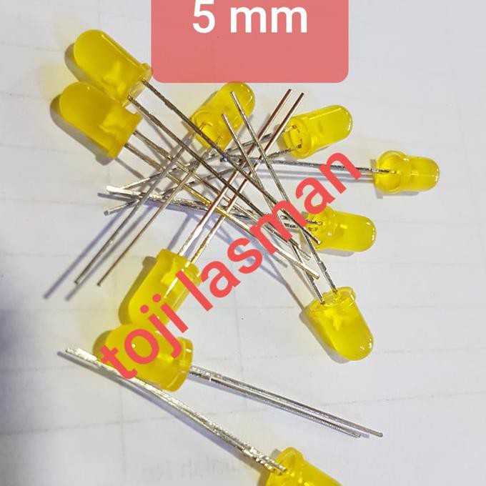 Lampu Led Kuning 5Mm 5 Mm Pilot Indikator 3V F5 Yellow