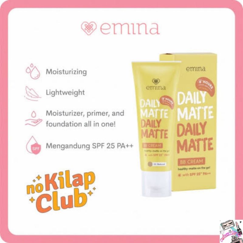 ☃Cutezz_Ching1☃Emina Daily Matte Bb Cream SPF 25 PA++ 16g