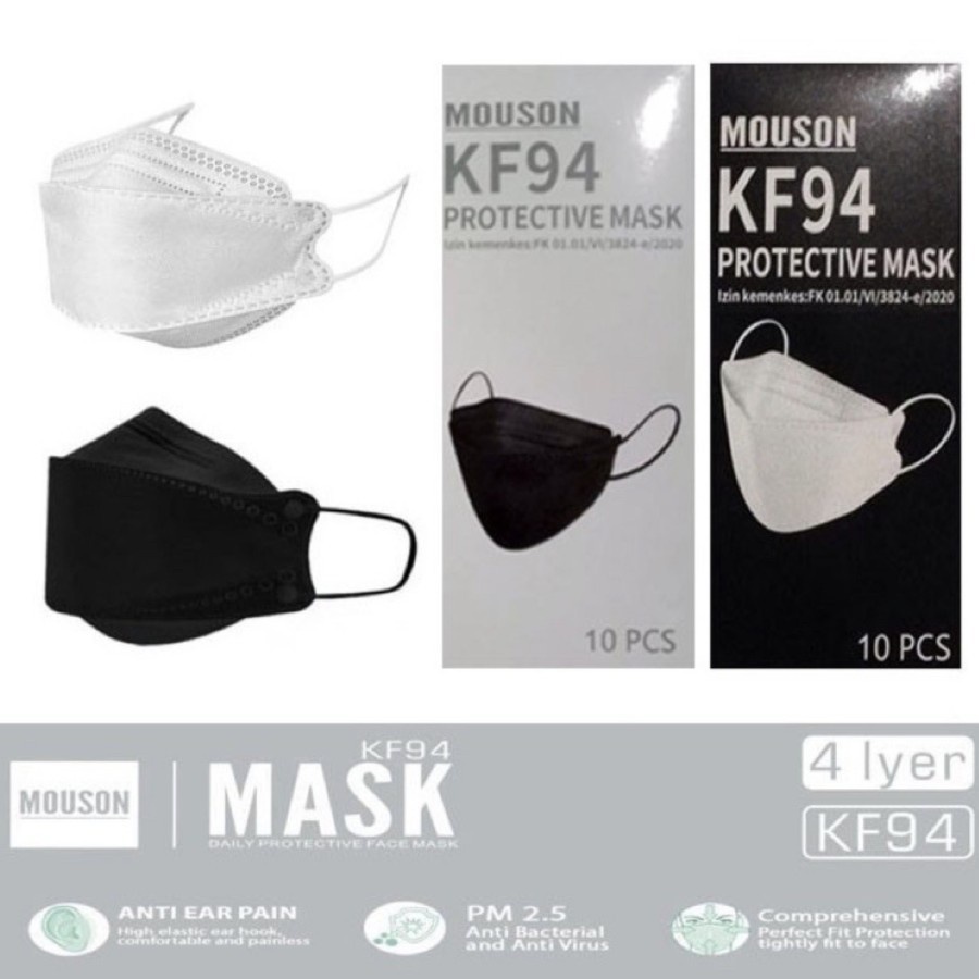 Korean Masker KF94 4Ply Kemenkes 1 Box isi 10pcs KF 94