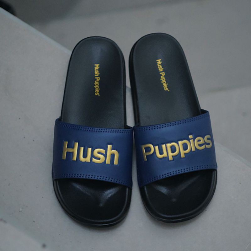 Promo Ramadhan Sandal Hush Puppies Navy Gold Big Text