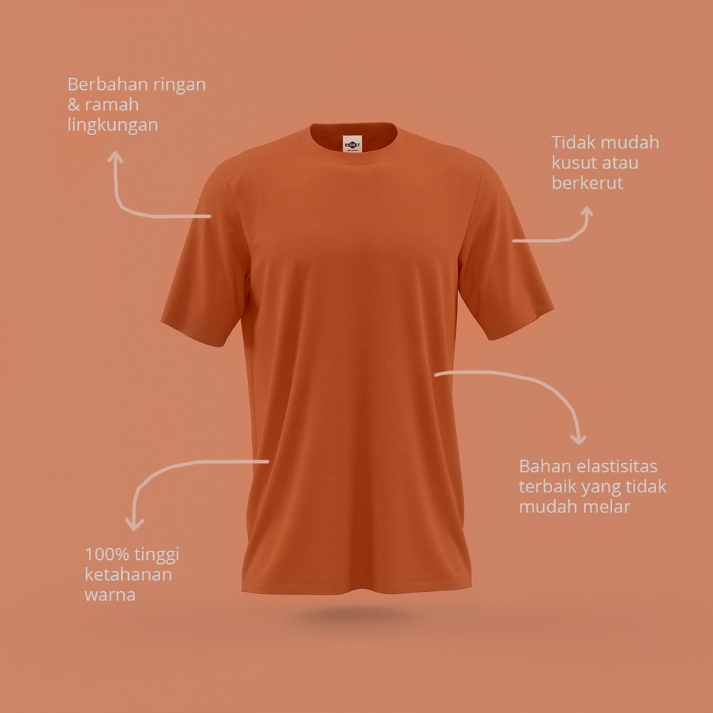 Kaos Polos Premium Orange Bata Oversize - Unisex ESCOLT