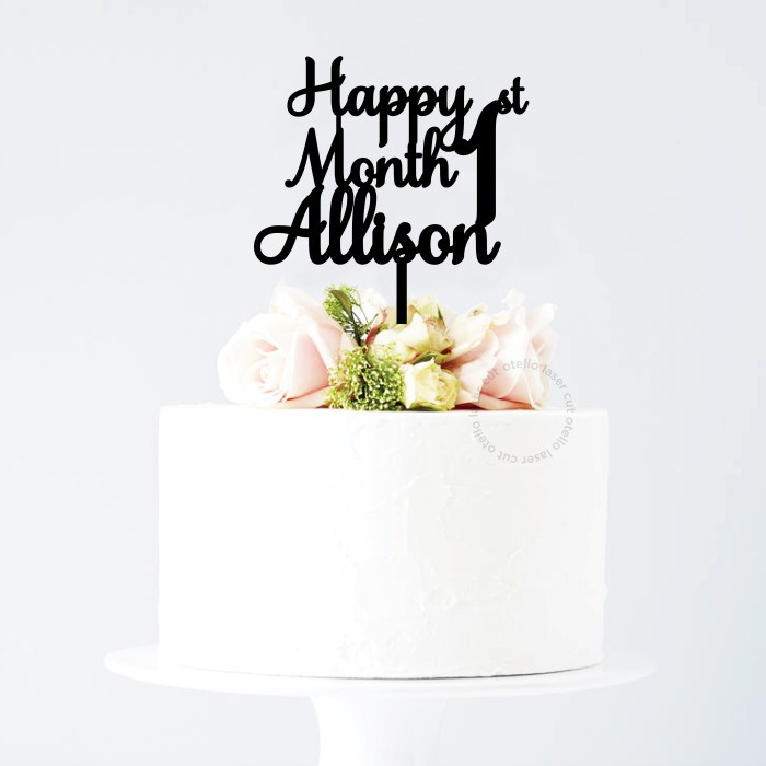 Custom Cake Topper Acrylic Happy Birthday Ulang Tahun Topper Akrilik