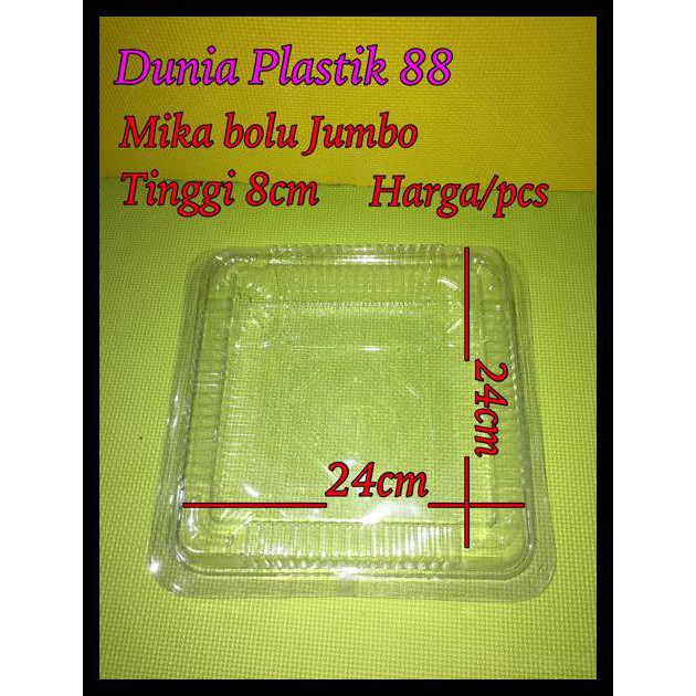 PLASTIK MIKA UK JUMBO KOTAK BOX TEMPAT MIKA PLASTIK BENING BOLU BESAR