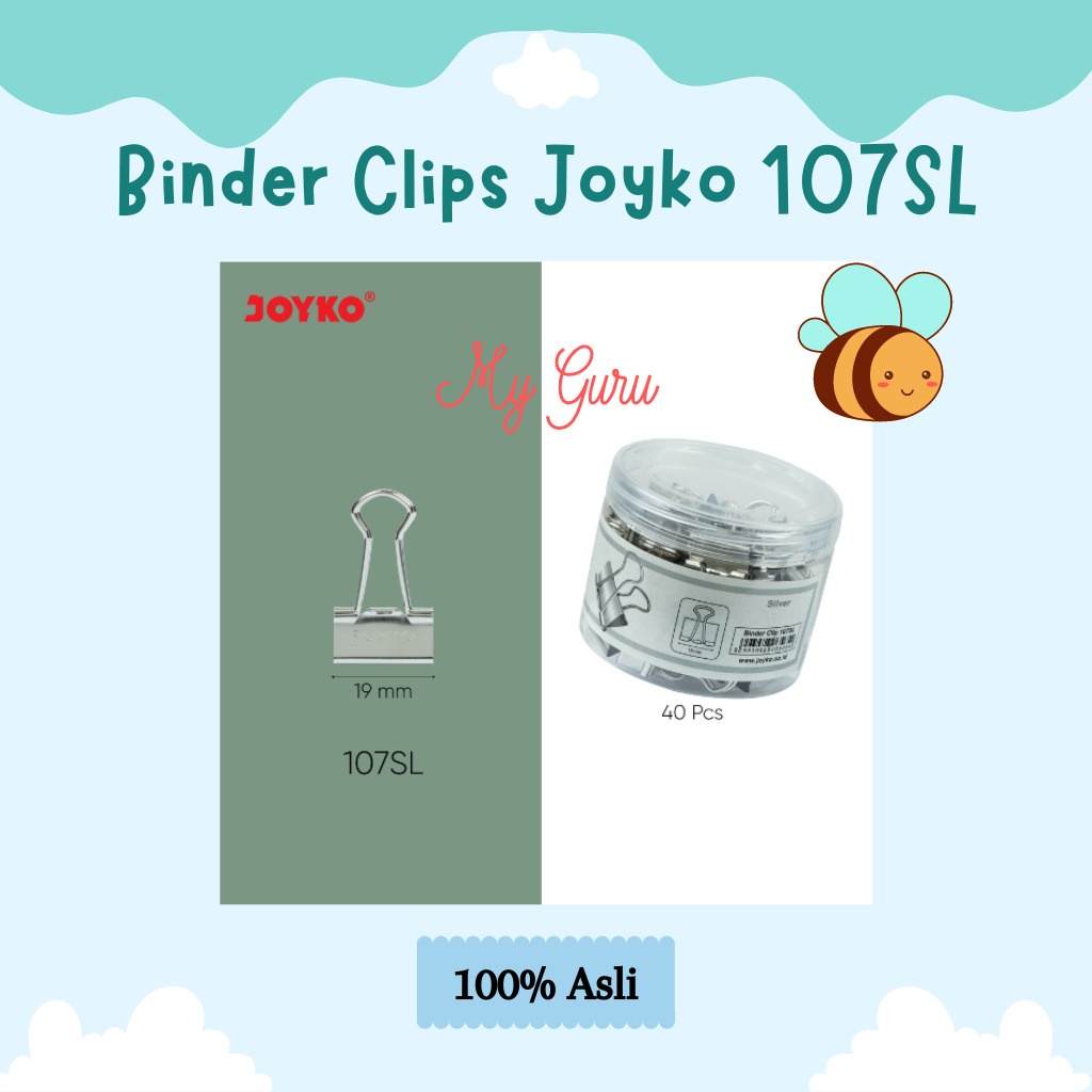 

[DRUM] BINDER CLIP / KLIP PENJEPIT KERTAS JOYKO 107SL (40 PCS)