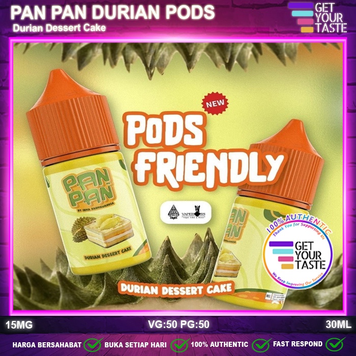 Jual Liquid PanPan Durian Dessert Cake Pods Friendly 30ML Pan Pan Salt