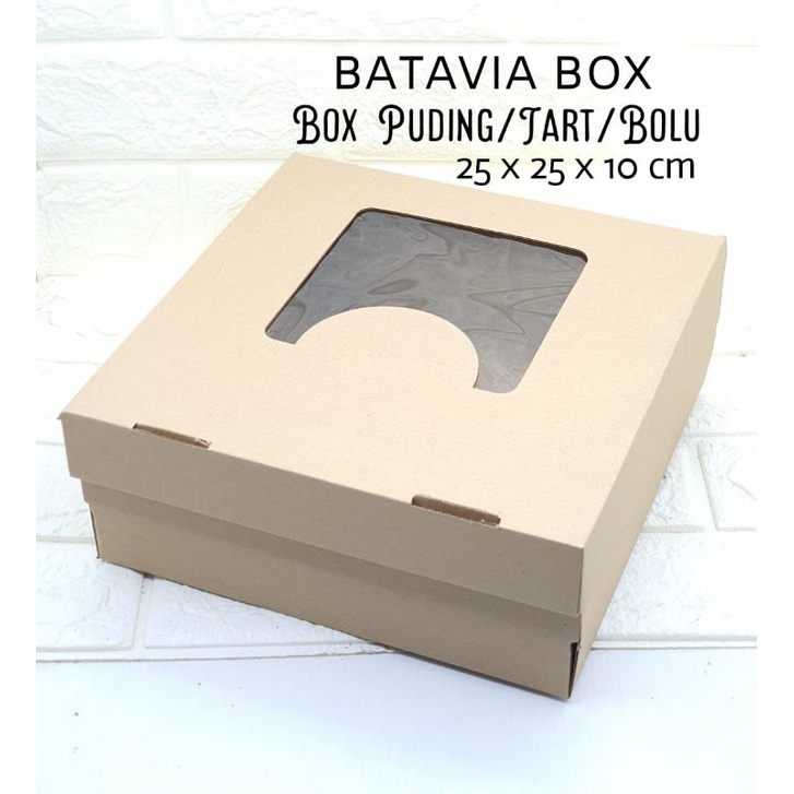 Box puding/tart/bolu uk 25x25x10 cm