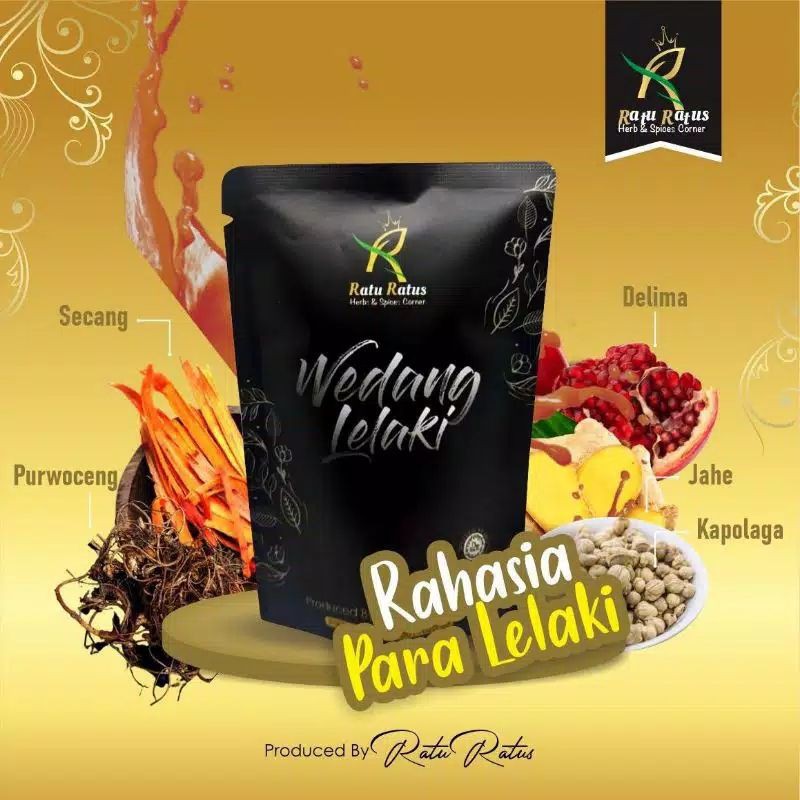 

Wedang Lelaki Jamu Herbal Ramuan Rahasia Stamina Pria Anti Pegal Linu Sachet Celup Original 40gr