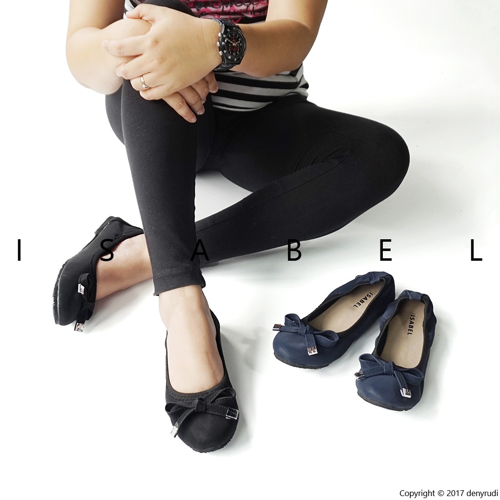 Isabel Adelia PAULINE Flat Shoes Wanita Balerina Hitam 