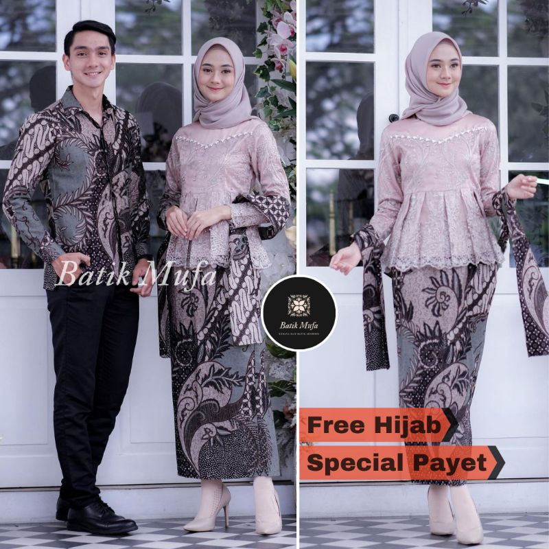 Kebaya couple asyifa Rose (FREE HIJAB) |KEBAYA MODERN  kebaya lamaran kebaya wisuda