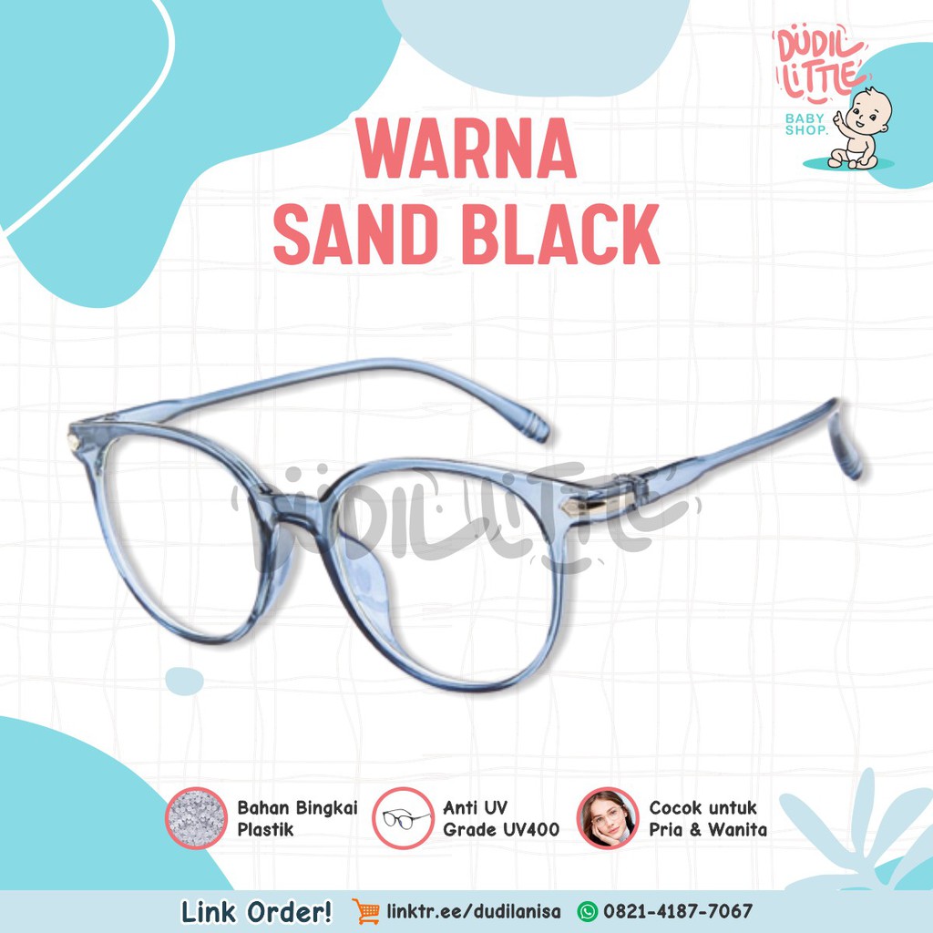 KACAMATA ANTI RADIASI UNISEX SUN GLASSES LENSA TRANSPARAN