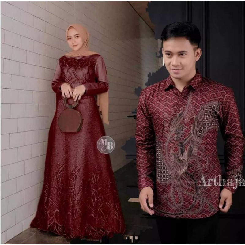 Gamis Syar'i Pesta Aura gown full brokat keliling  #ORI