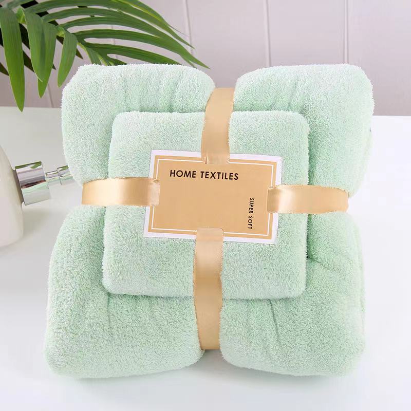 Handuk Mandi Dewasa Set 2in1 Handuk Badan dan Wajah Lembut Handuk Mandi Olahraga Catton Towel Serap Air Murah Import