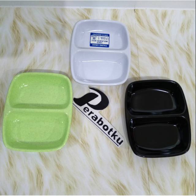 ONYX Piring Sambal Sekat Dua Melamin / Piring Sambal Melamin