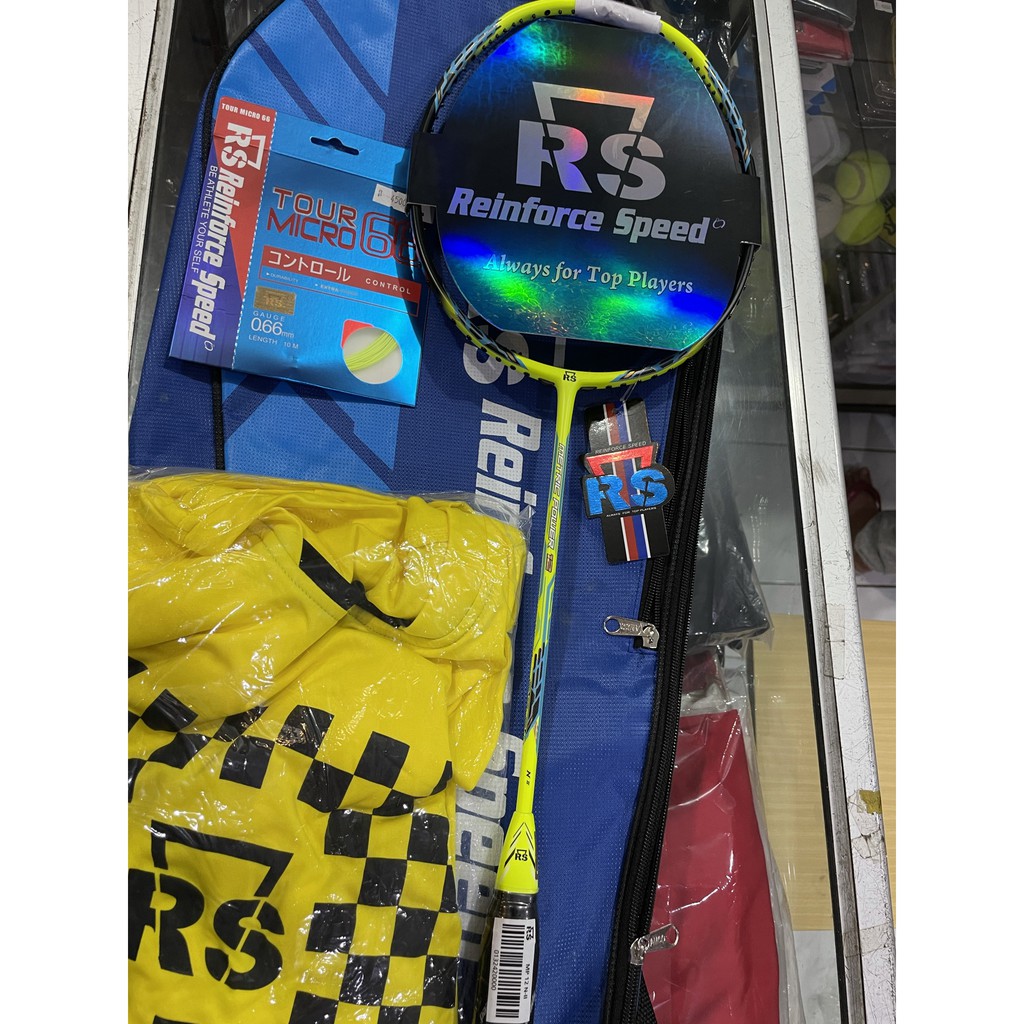 raket rs metric power 12 + bonus tas kaos senar lengkap