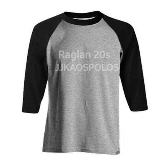 Size S-kaos Polos Raglan Cotton Combed 20s