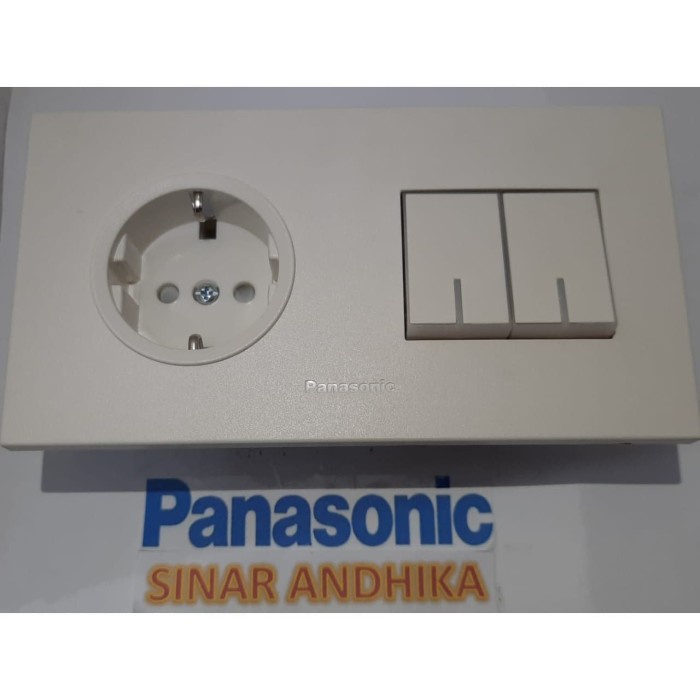 STOP KONTAK + SAKLAR SERI KECIL INDIKATOR PUTIH PANASONIC WESJP 11212W+WESJ 5571