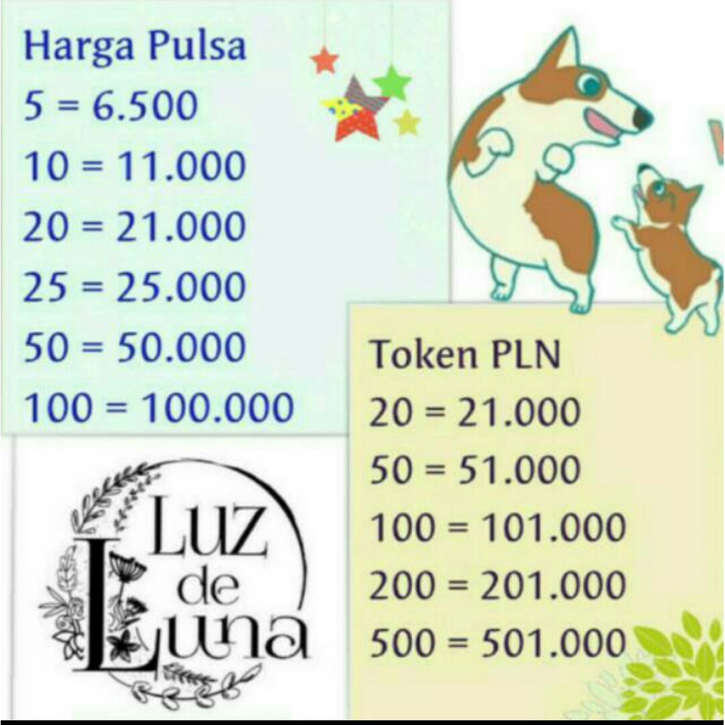 Pulsa / Token PLN / Listrik (isi ulang / elektrik 