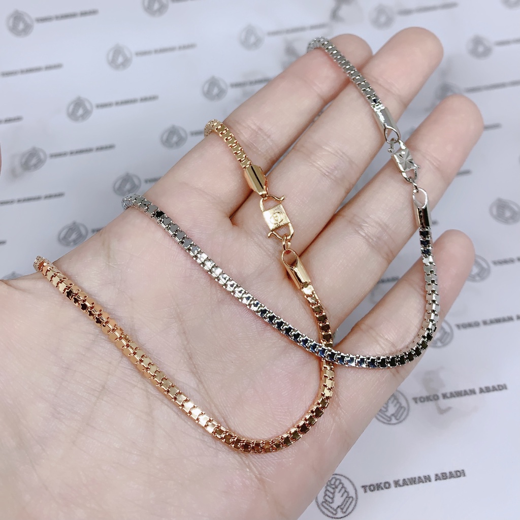 Kalung Xuping Silver Gold Perhiasan Pria Wanita Model Milano *38