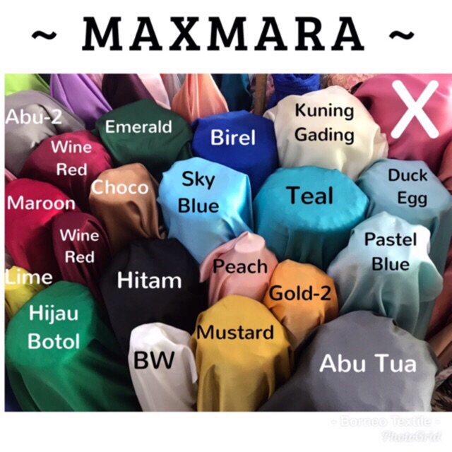 Kain bahan maxmara silk / bahan satin maxmara silek.