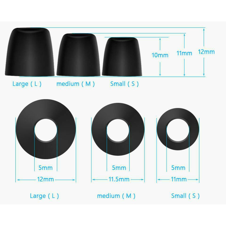 KZ Original 3 Pair Black Noise Isolating Foam Ear Tips