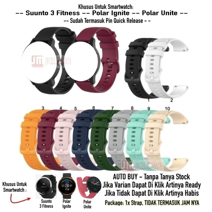 Tali Jam 20mm Watch Strap Suunto 3 Fitness / Polar Ignite / Unite - OYE Rubber