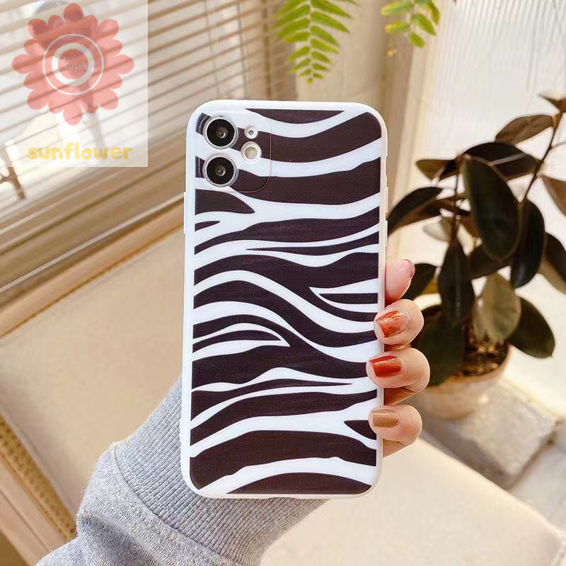 Soft Case TPU Motif Zebra Untuk iPhone 6 6s 7 8 Plus 11 12 Pro MAX XR X XS MAX SE 2020