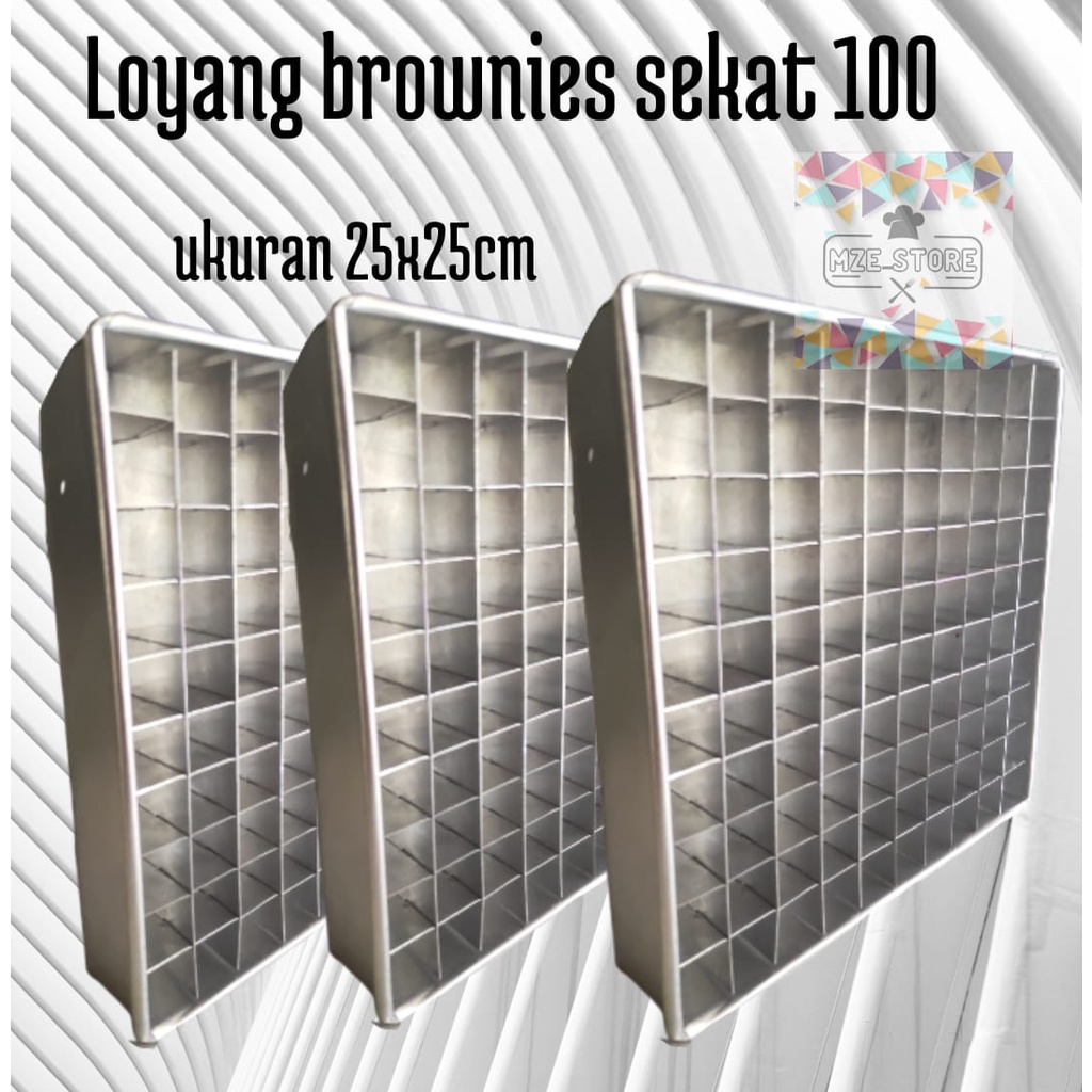 LOYANG CETAKAN BROWNIES SEKAT 100 UKURAN 25X25CM