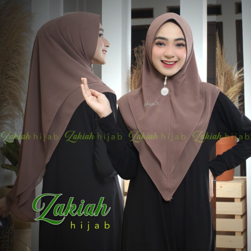 Jilbab Khimar Instan Syari Livia Lancip Ori Zakiah