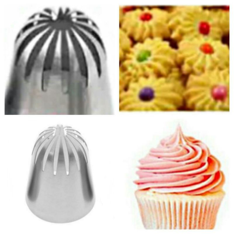 Spuit bintang jumbo hiasan cupcake spuit mawar besar spuit kue kering sagu keju sus semprit bunga