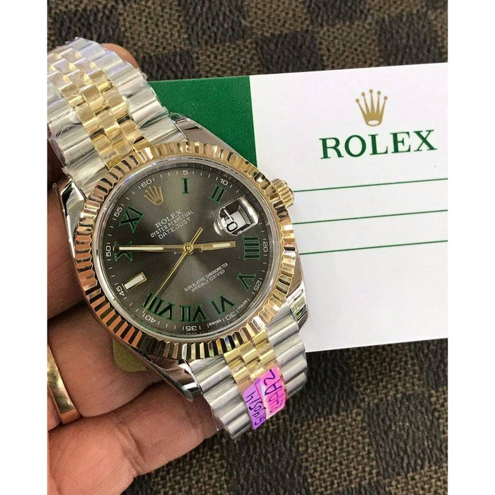 Jam Kw Super Premium Rolex Oyster Datejust Rosegold Silver Dial Roman Best Clone