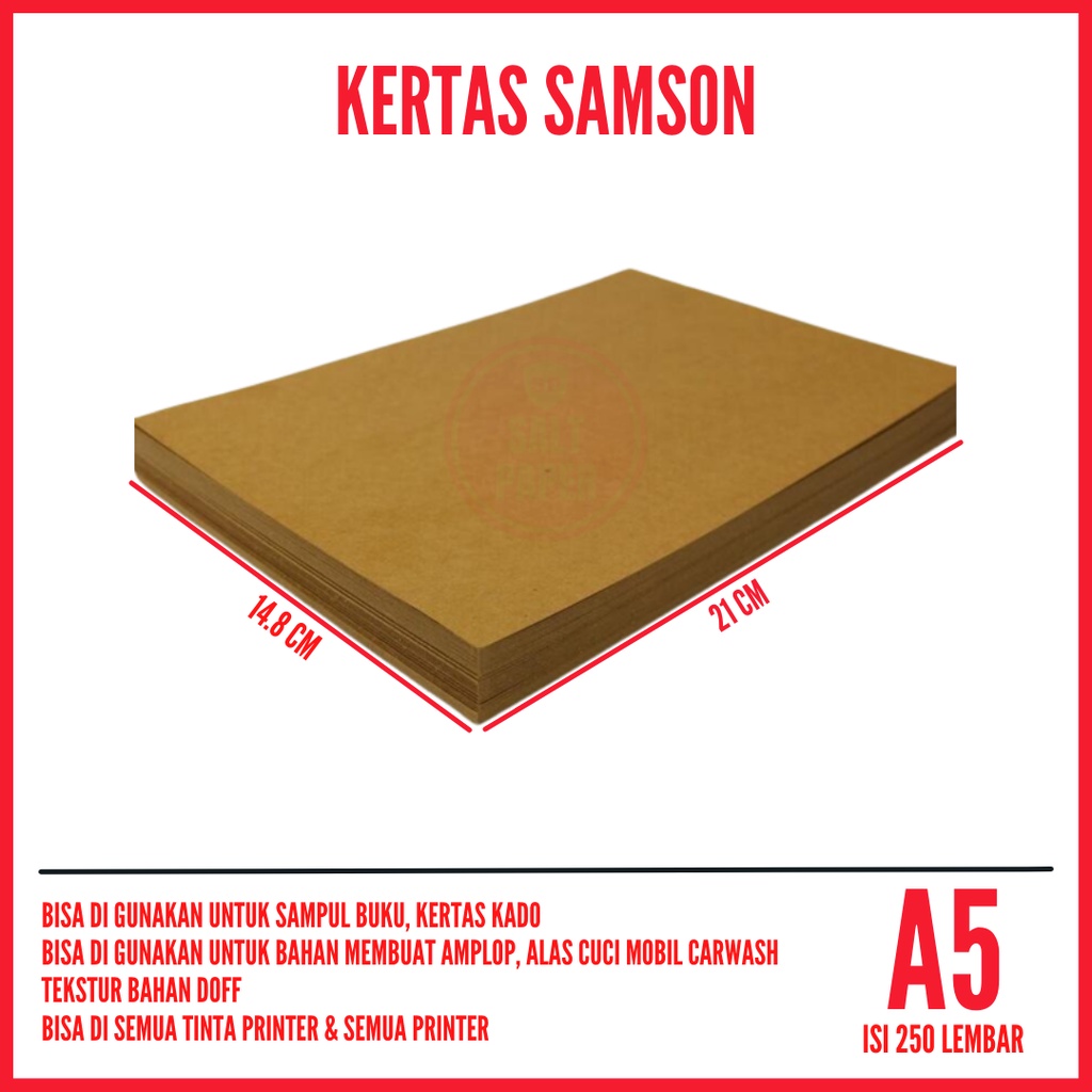 

Kertas Samson A5 isi 250 lembar / Kertas A5 Coklat / Kertas Coklat A5