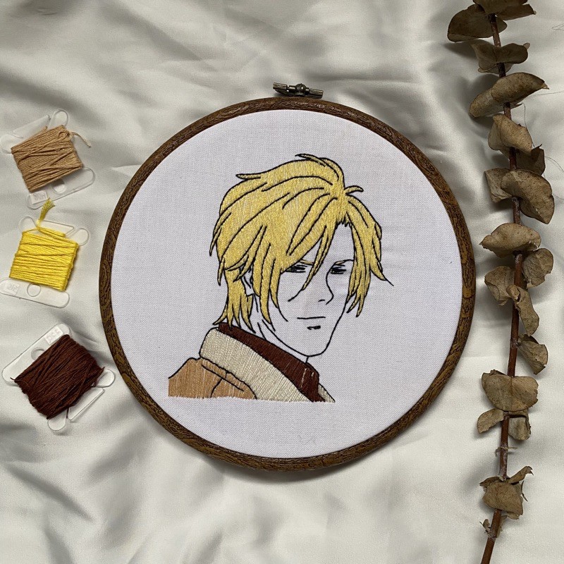 anime embroidery — ash lynx [banana fish]