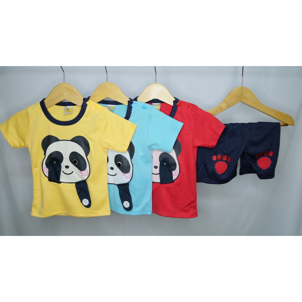 Setelan Baby toddler batita Laki Panda Cilukba LUNA