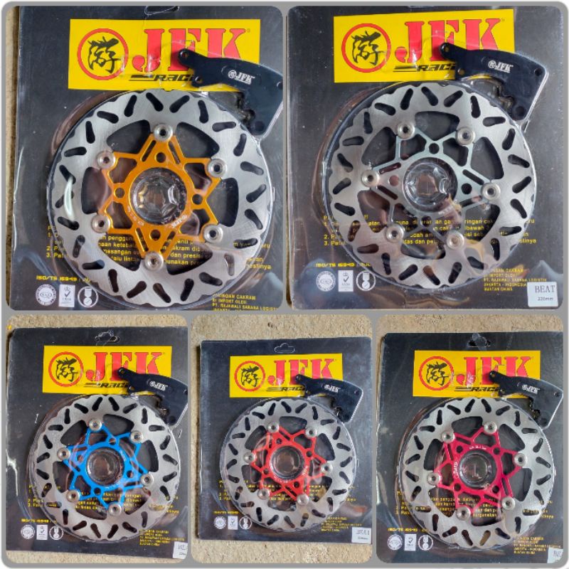 DISC PIRINGAN CAKRAM 220MM JFK  BEAT VARIO SCOOPY FLOATING WARNA GERIGI PLUS BREKET
