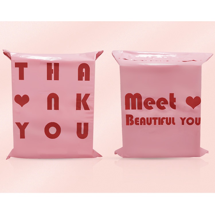 

RB POLYMAILER 100PCS 17x30CM PINK DENGAN PRINTING PREMIUM GLOSSY PLASTIK POLYMAILER PINK