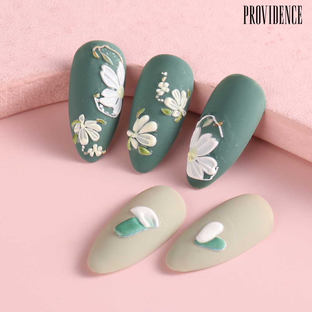 Providence 1 Set Stiker Kuku Motif Bunga 3D Untuk Nail Art