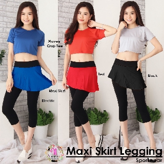 LEGGING MAXI SKIRT Legging Senam Celana  Rok  Olahraga Zumba  