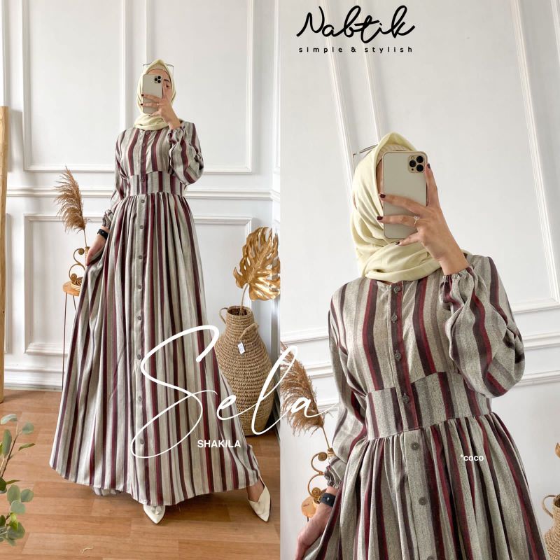 Sela Dress Panjang Wanita by Nabtik