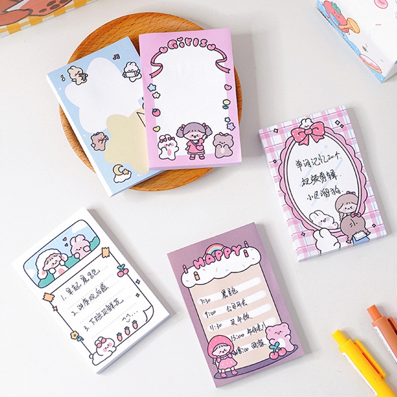 80 Lembar Sticky Notes Portable Motif Kartun Lucu Untuk Dekorasi