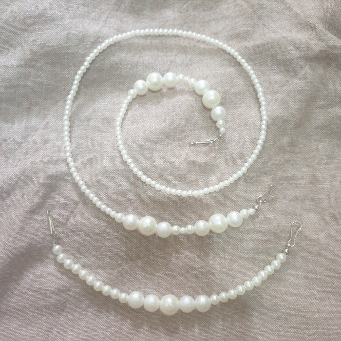 Terlaris tali kalung rantai masker strap mask 2in1 konektor hijab mutiara 3 - 2in1