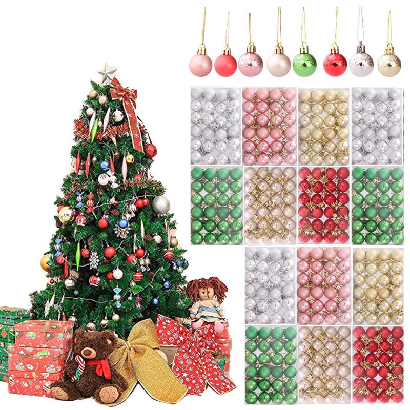 24pcs Ornamen Bola Baubles Ukuran 3cm Untuk Pohon Natal