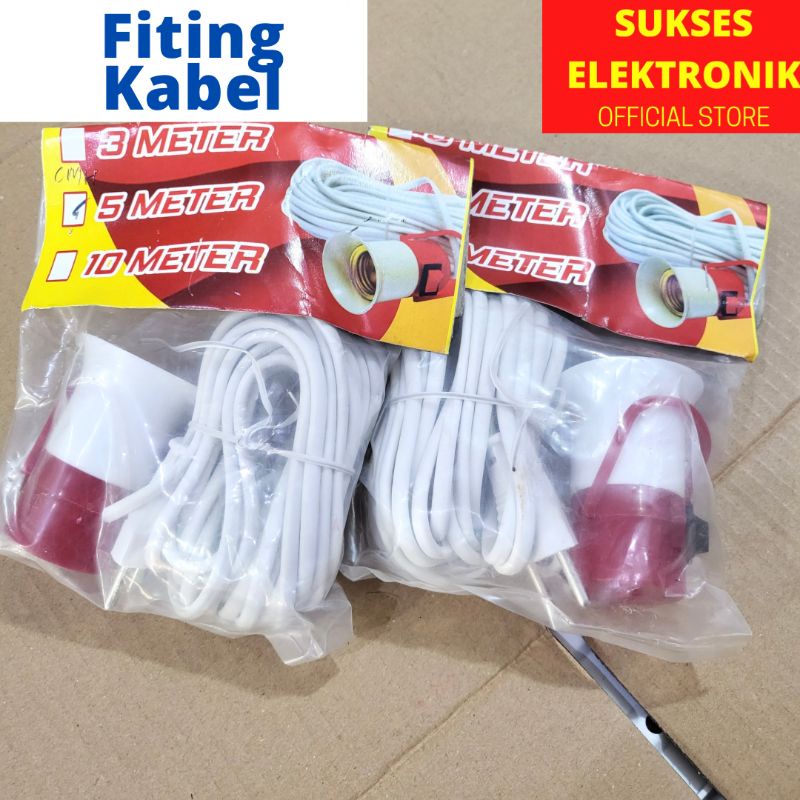 Fiting Kabel / Rumah Lampu Dengan Kabel 5 Meter