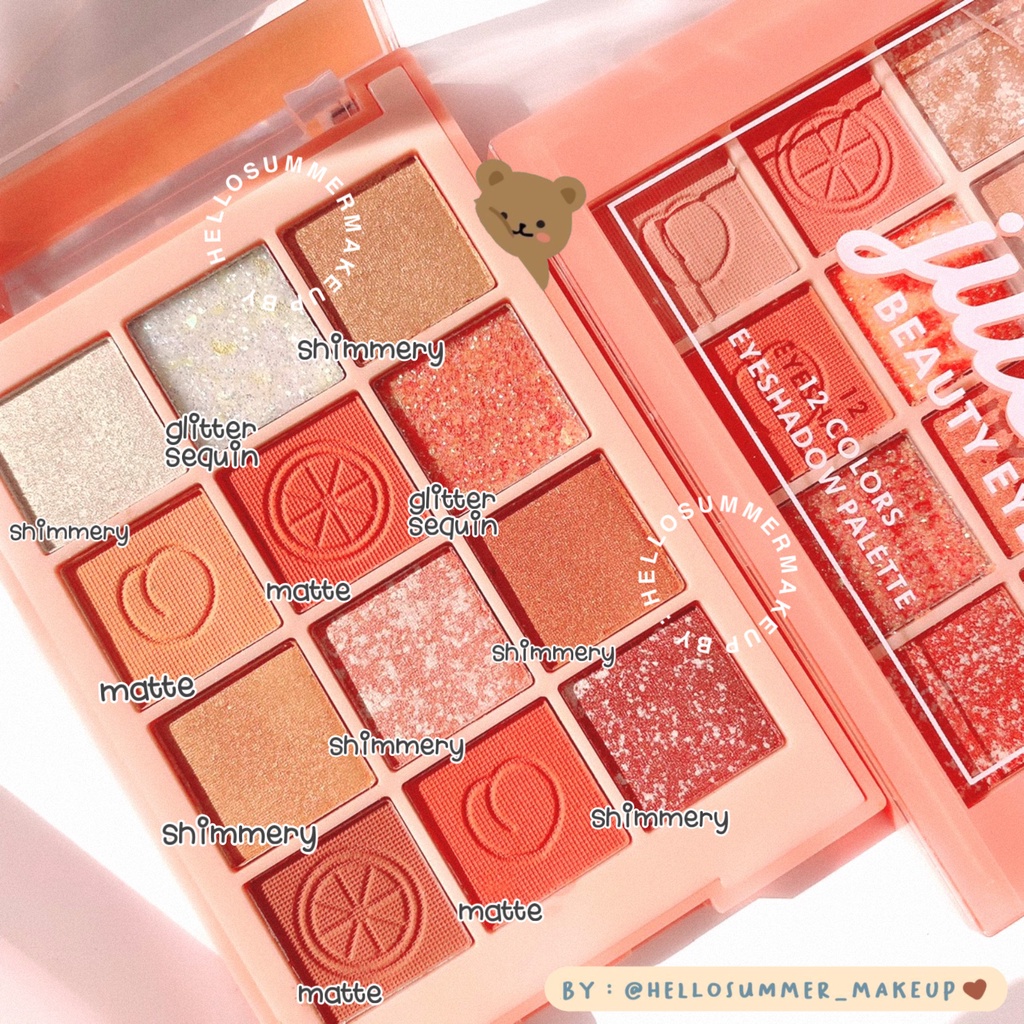 𝐄𝐘𝐄𝐒𝐇𝐀𝐃𝐎𝐖 𝐏𝐀𝐋𝐄𝐓𝐓𝐄ㅤ- IMAN OF NOBLE  Tropical Summer Juice Eyeshadow Palette Pigmented 12 Color